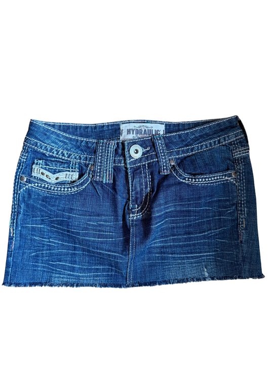 Y2K Denim mini skirt with bedazzled detailing in the back UK size 6