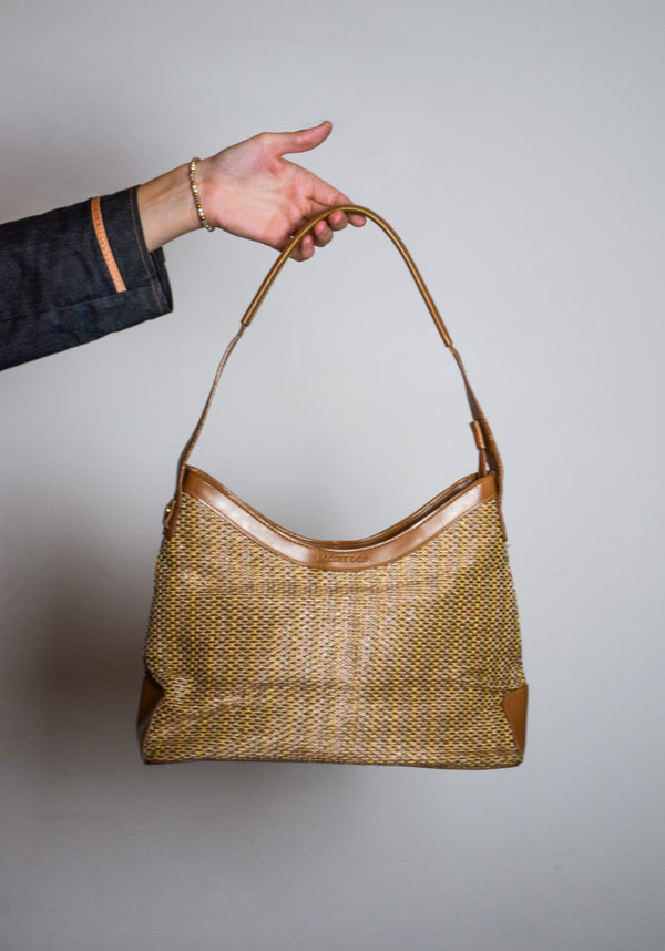 Brown and cream handbag
