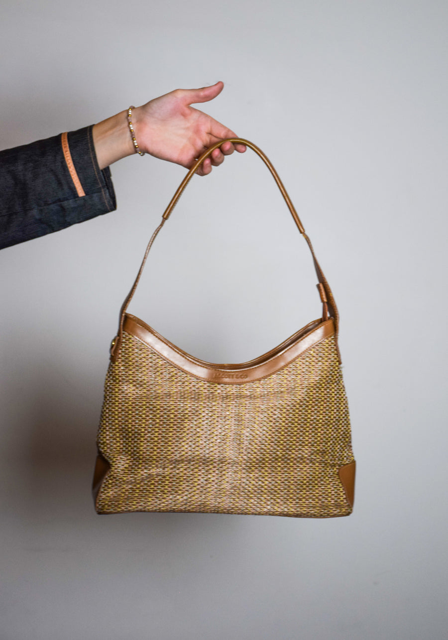 Brown and cream handbag