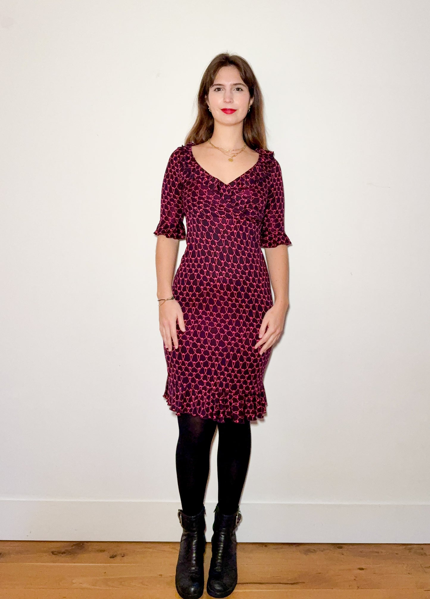 Diane Von Furstenberg dress 100% silk UK Size 10