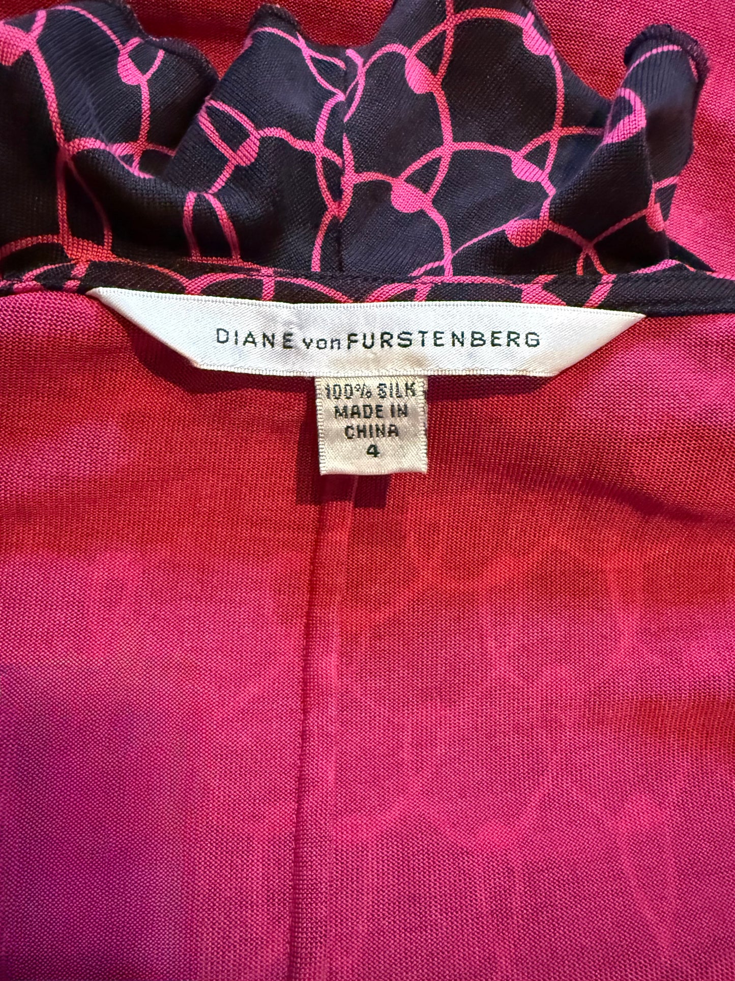 Diane Von Furstenberg dress 100% silk UK Size 10