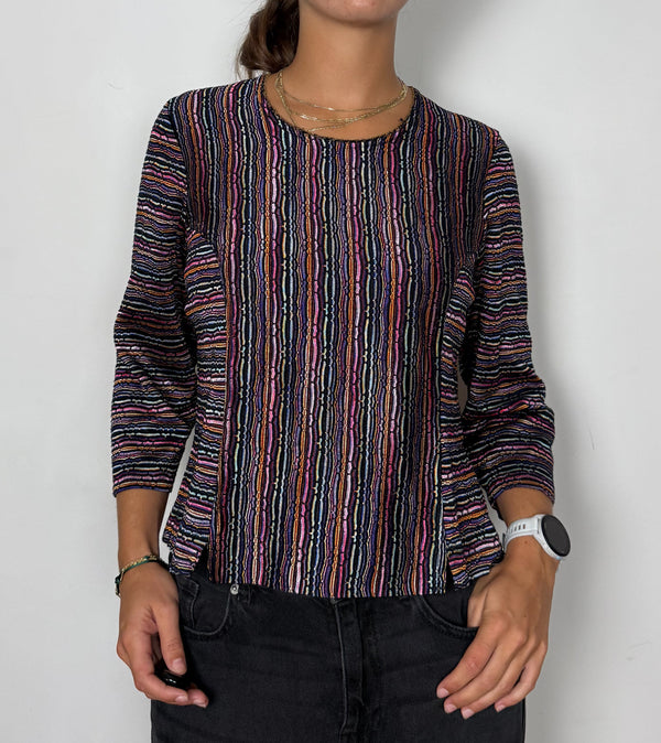 Multicoloured Stripped long sleeve top
