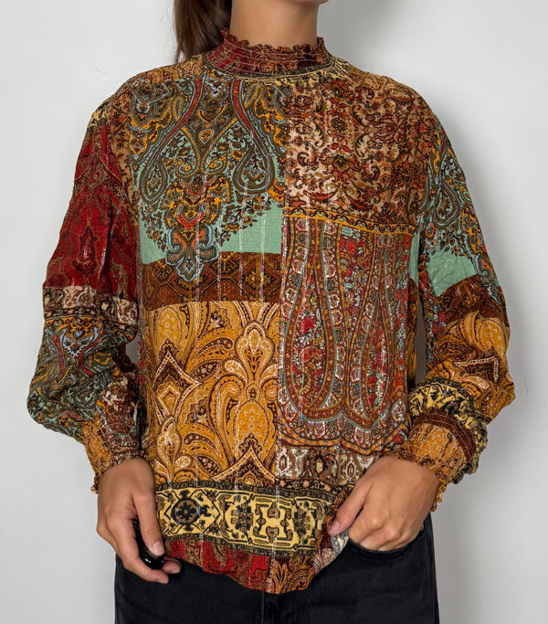 Desigual gold print long sleeve top