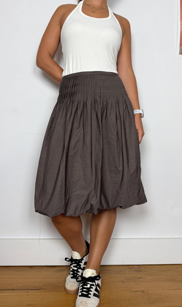 Brown bubble skirt