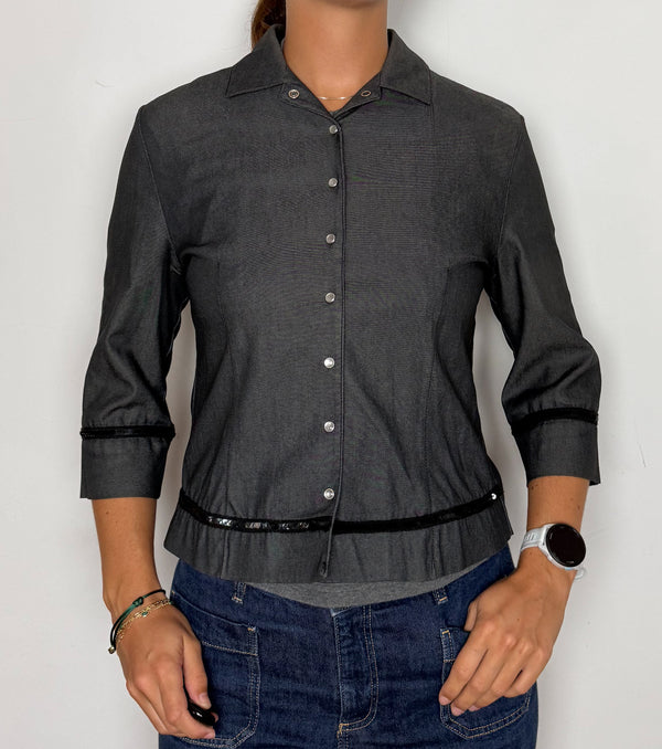 Dark denim cropped jacket