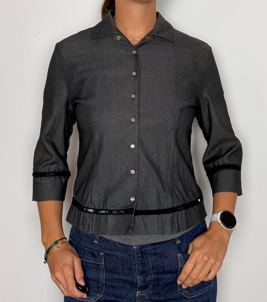 Dark denim cropped jacket