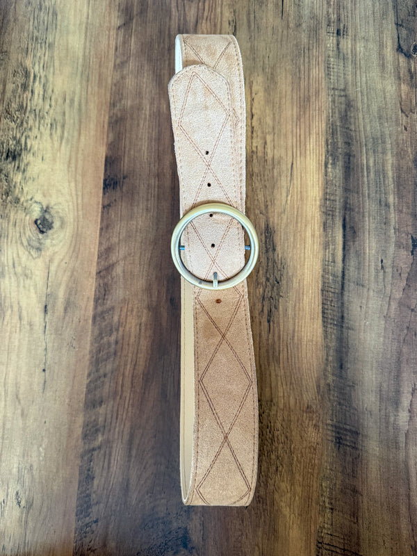 Suede like beige belt