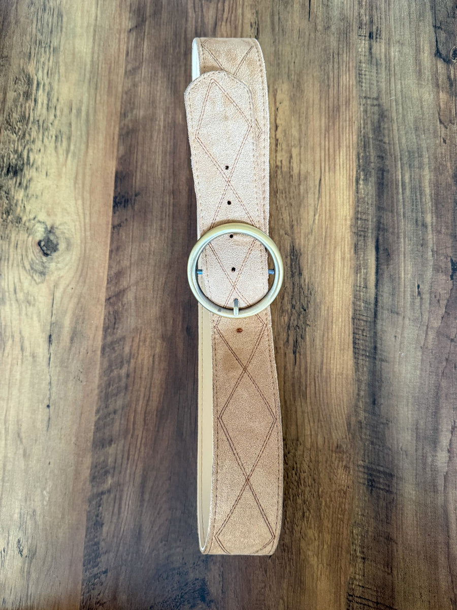 Suede like beige belt