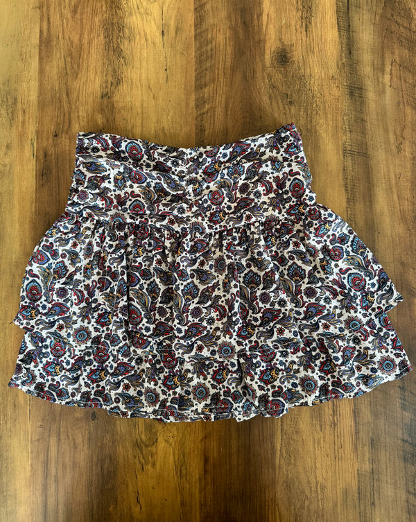Paisley print mini skirt