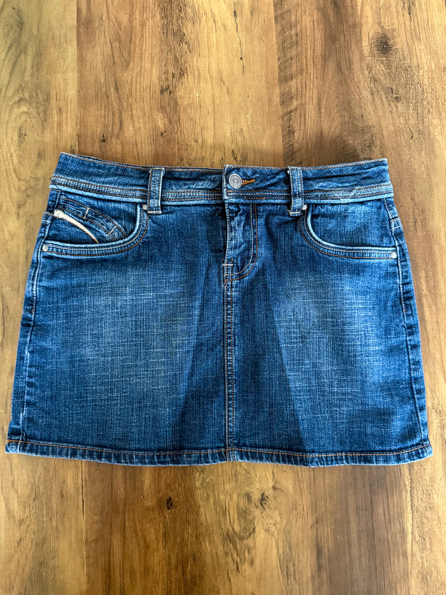 Y2K Blue denim mini skirt
