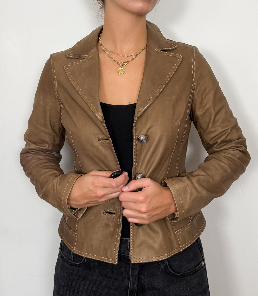 Vintage brown leather jacket