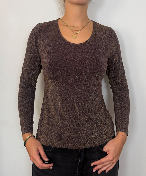 Purple bronze long sleeve top