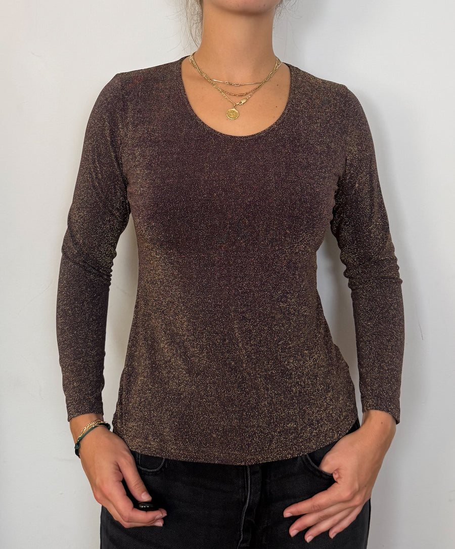 Purple bronze long sleeve top