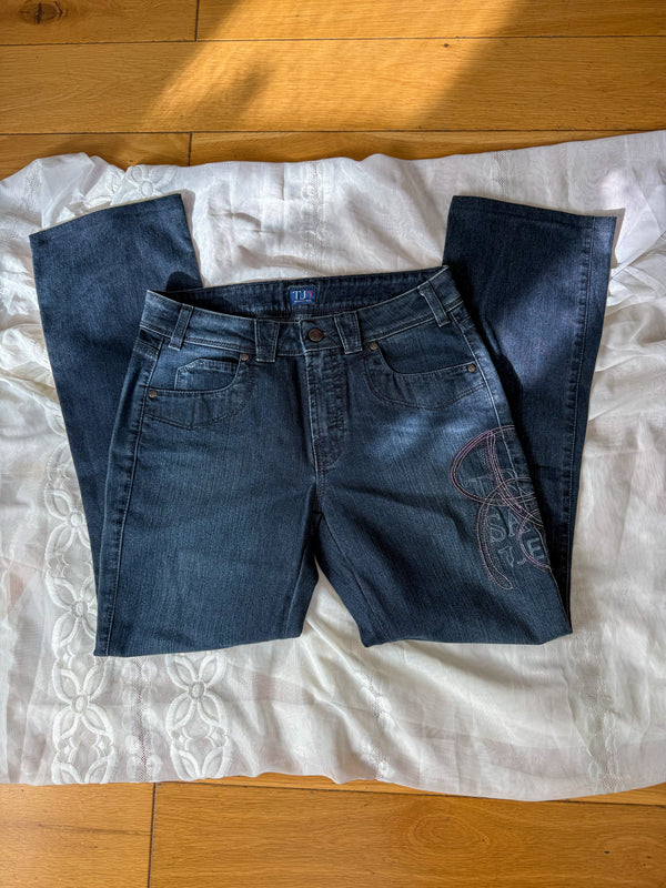 Trussardi blue denim bedazzled jeans